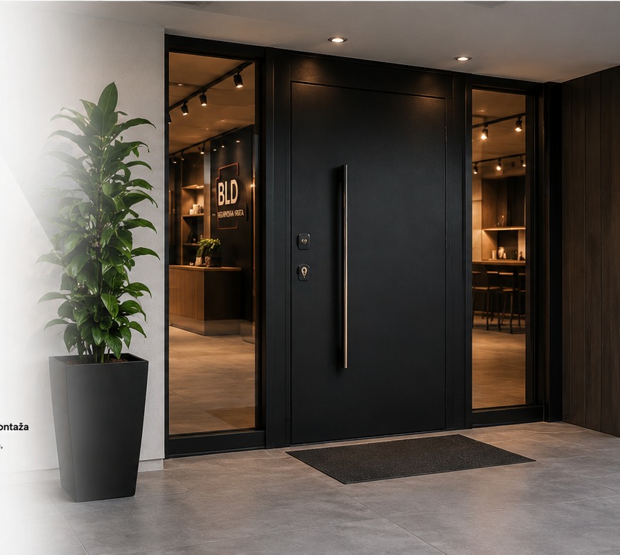 Ulazna sigurnosna vrata u BLD showroom enterijeru